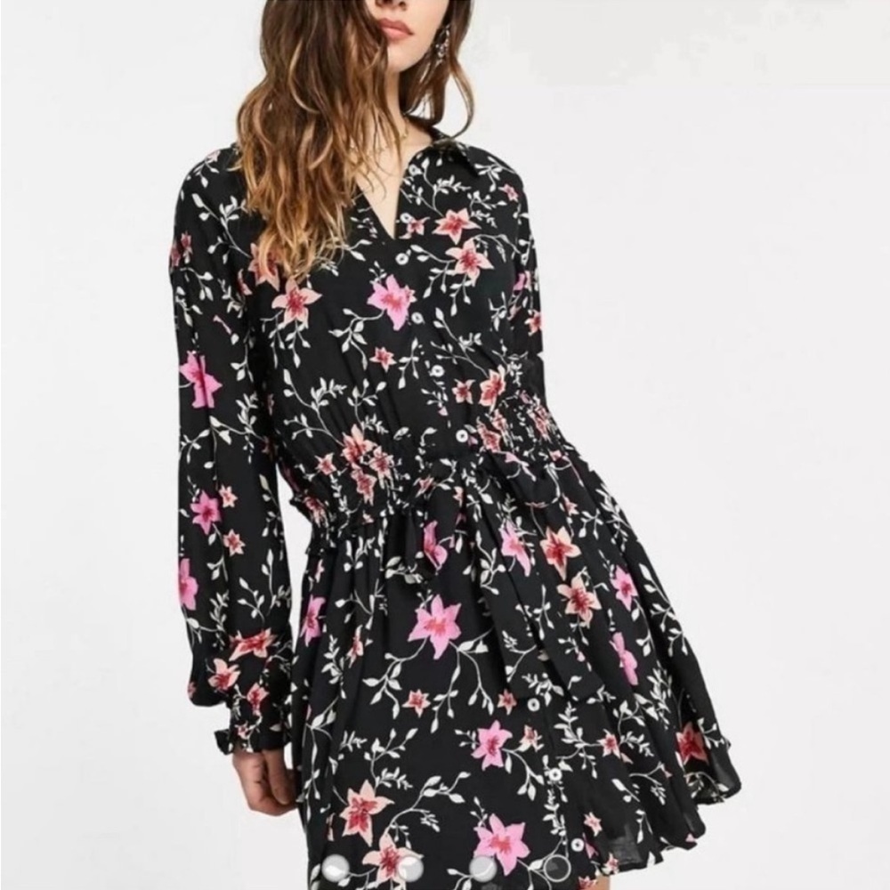 Free People Lighten Up Floral Mini Dress Medium New!